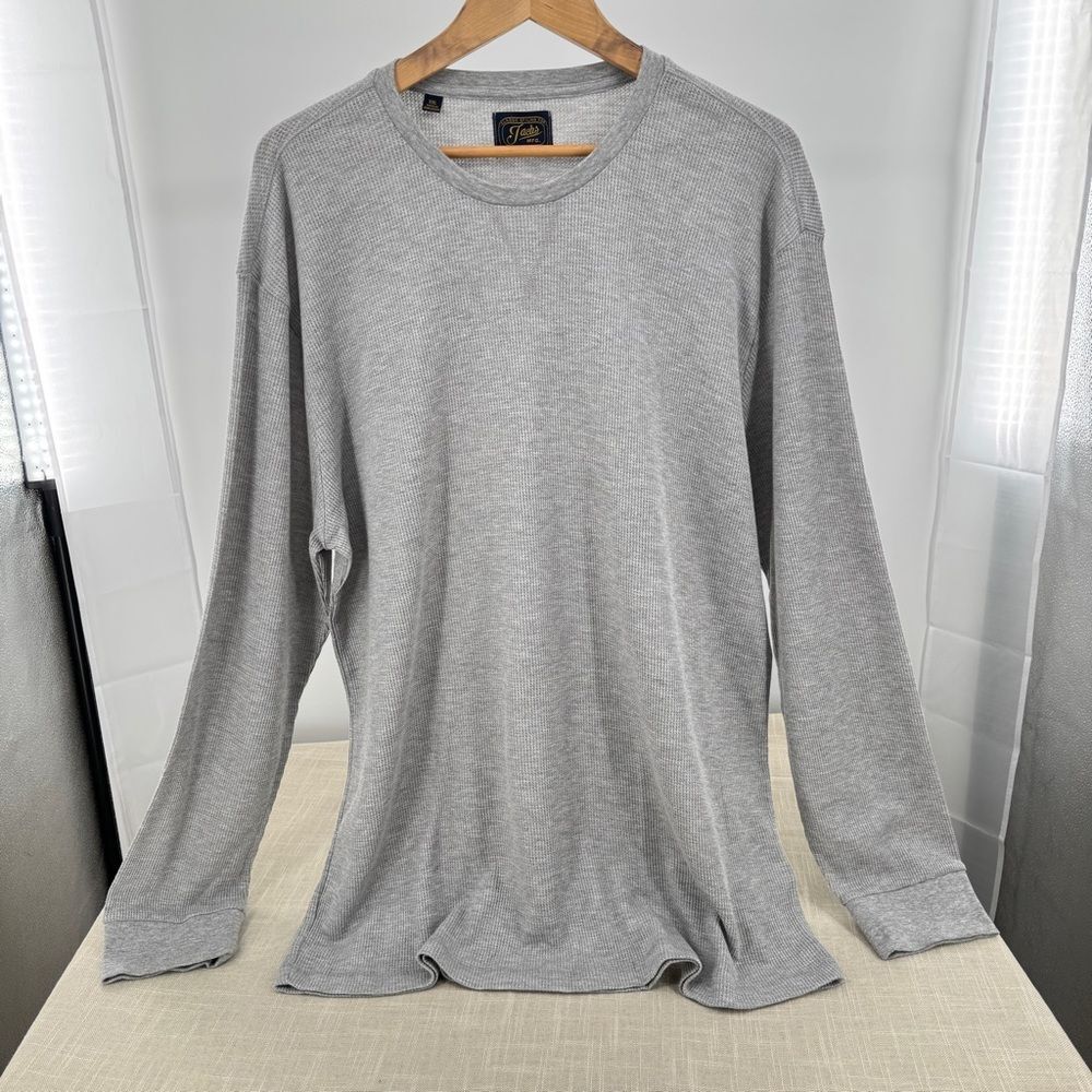 Jachs Long Sleeve Gray Henley Shirt Thermal Waffle XXL